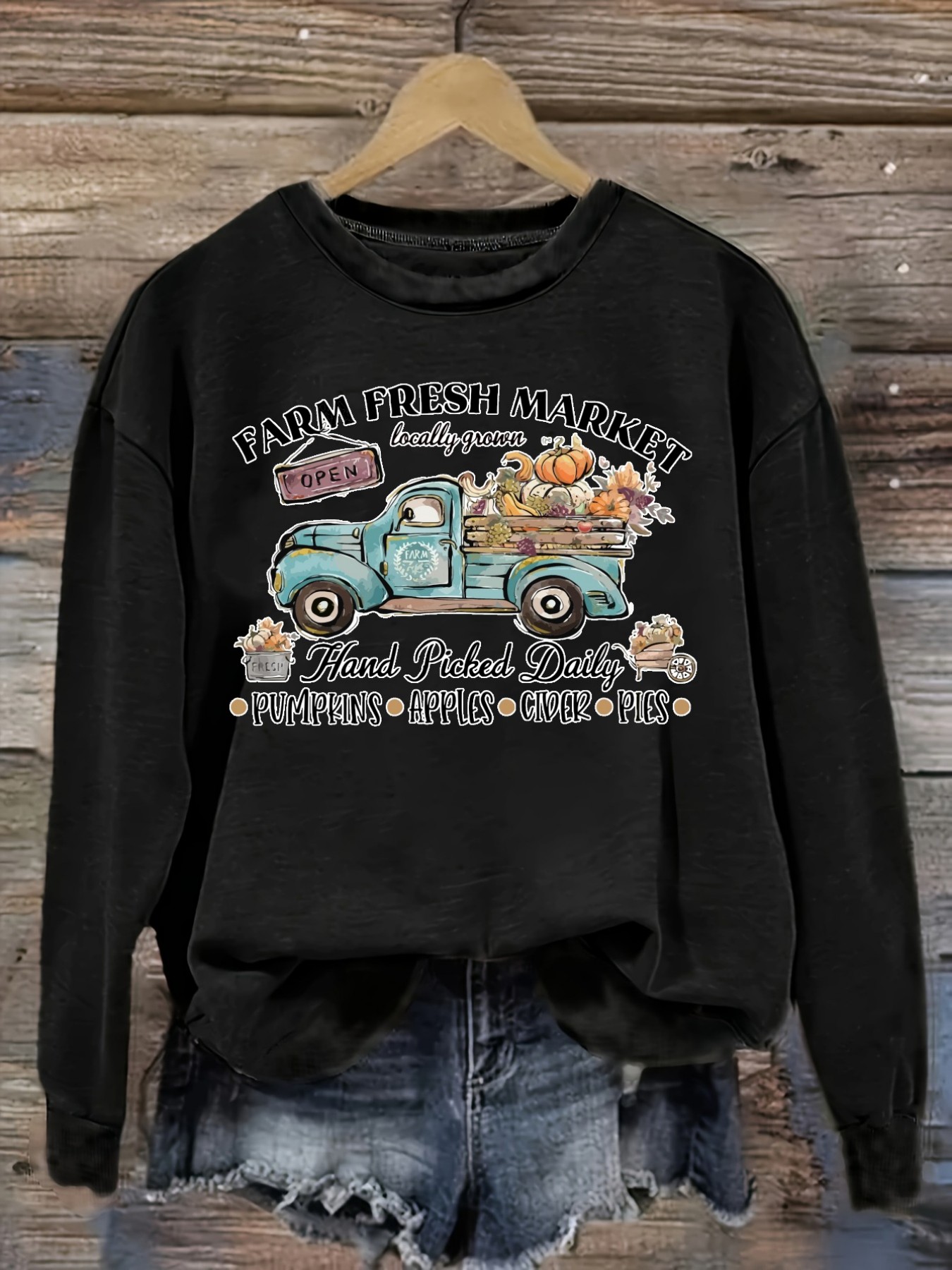 Farming A - Women's Casual Long Sleeve Crew Neck